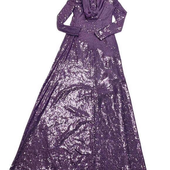 Collini Milano 1937 Beatrix Hoodie Long Dress in Purple - Picture 6 of 9
